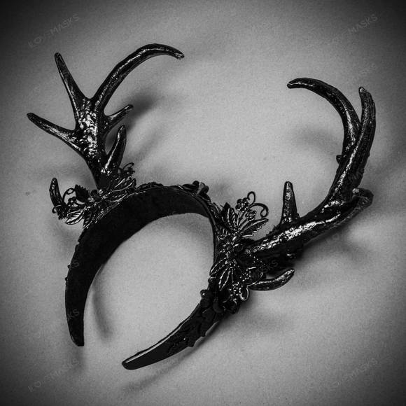 Antelope Devil Animal Deer Horn Headband - Black - Picture 5 of 10
